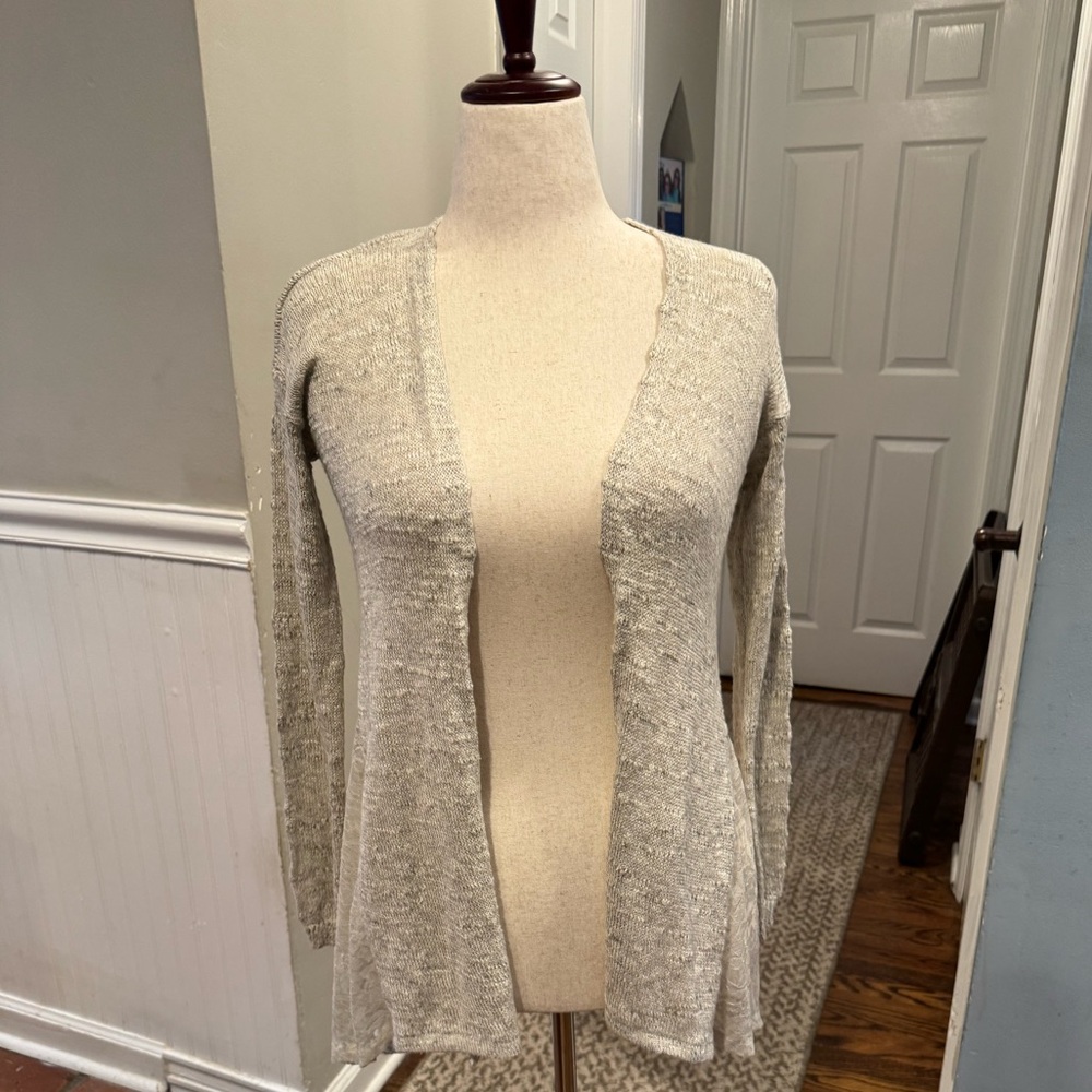 Abercrombie & Fitch Beige Open-Front Cardigan